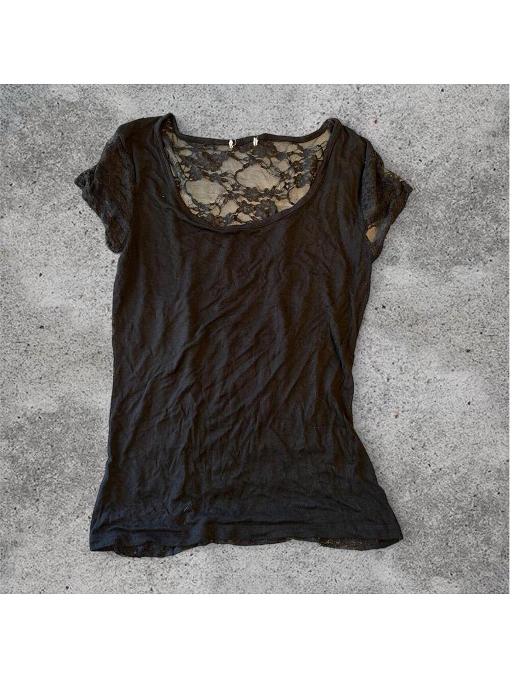 black lace back tshirt